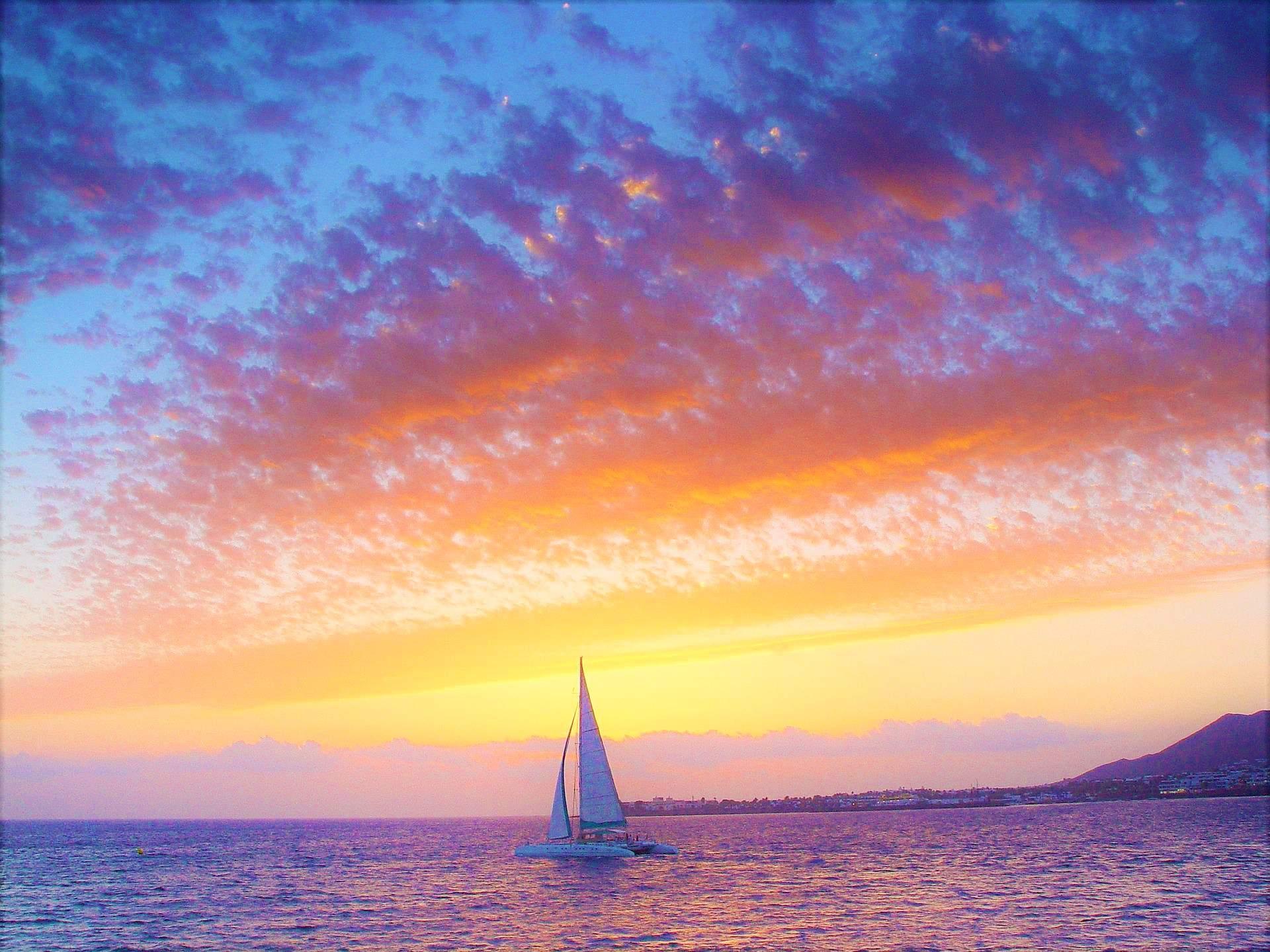 colorfull Sunset Boat Charter in Tenerife South 