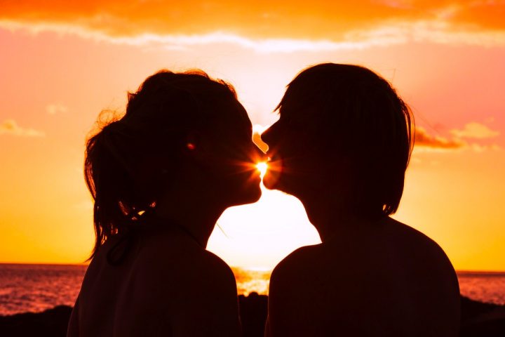 couple at the beach at romantic sunset 2 TENERIFE